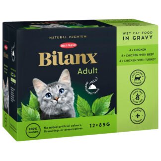 Best Friend Bilanx Adult chicken, beef & turkey selection in gravy 12x85 g